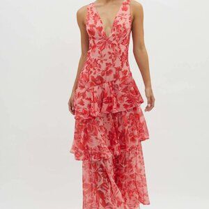 Strappy Back Ruffle Midi Dress - Size Small